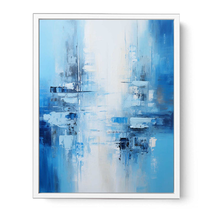 Knife Art Abstract Blue Painting  Canvas Print