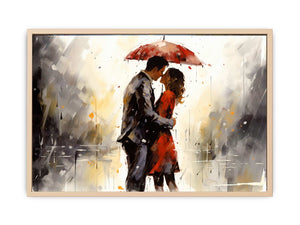 Red Couple Art Painting Streched canvas