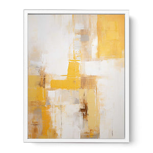 Yellow Grey Art Painting Framed Print