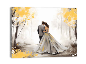 Golden Fall Love Art Painting