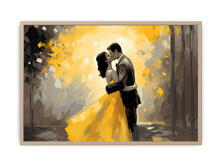  Couple Yellow Art Painting  Framed Print