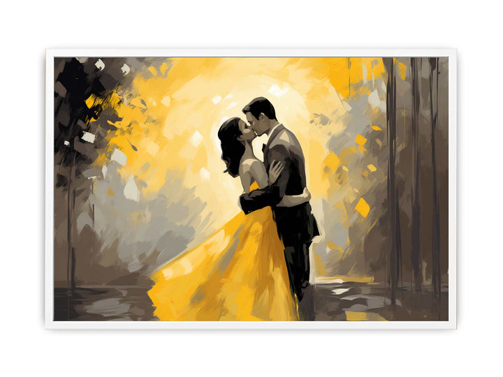  Couple Yellow Art Painting   Canvas Print