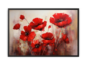 Red Flower Art Painting Canvas Print