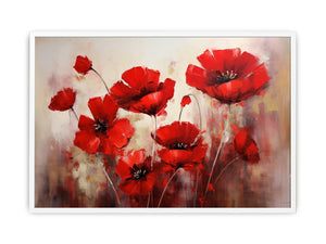 Red Flower Art Painting Framed Print