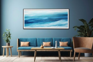 Blue Abstract Layer Painting