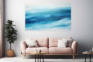Blue Abstract Layer Painting