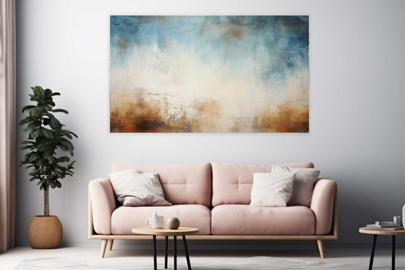 Blue Brown Abstract Painting