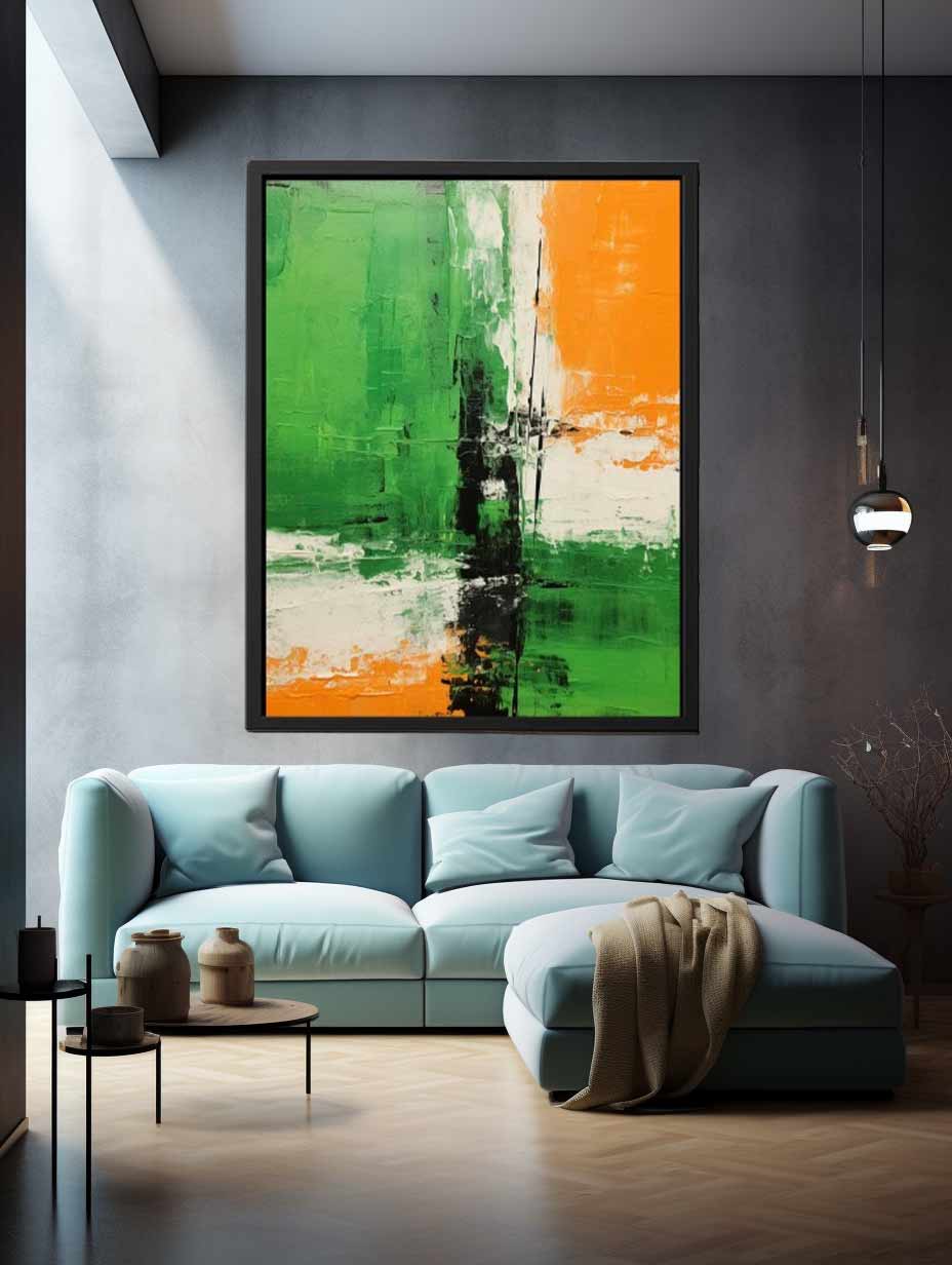 Brown Green Abstract Painting