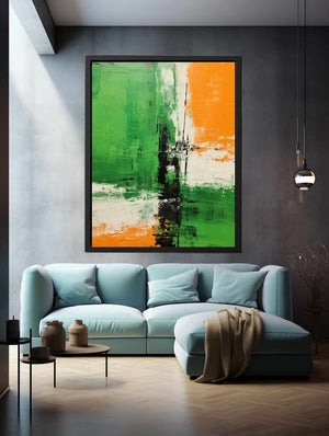 Brown Green Abstract Painting
