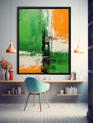 Brown Green Abstract Painting