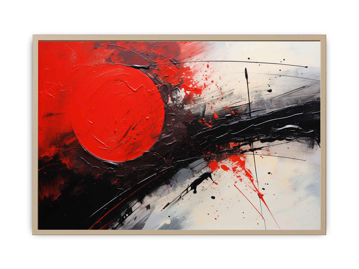 Red Black Abstract Art Painting Framed Print