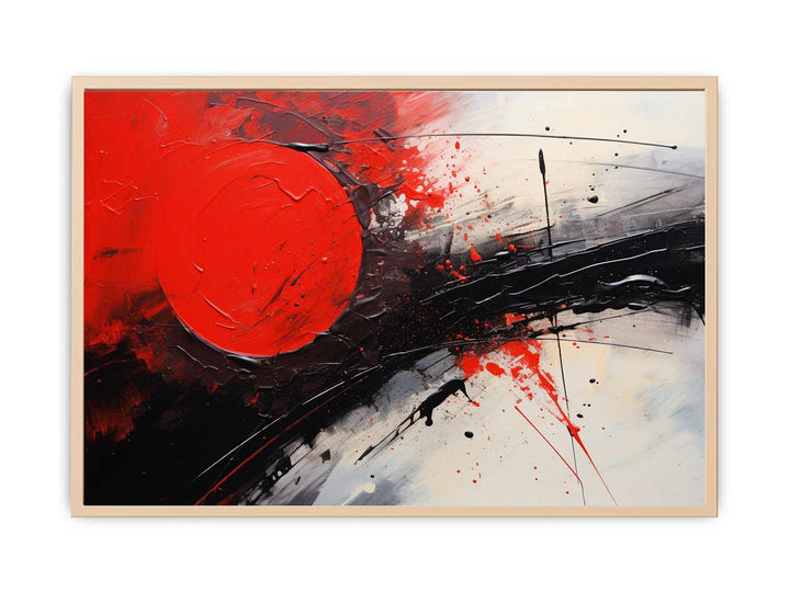 Red Black Abstract Art Painting  Poster