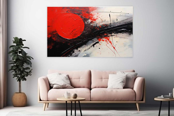 Red Black Abstract Art Painting 