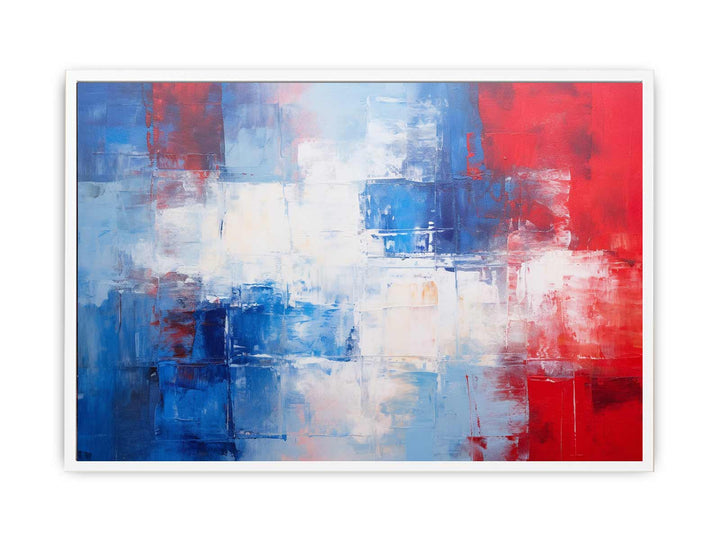 Blue Red  Abstract Art Painting  Canvas Print