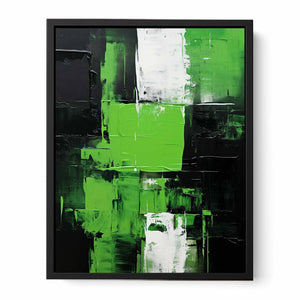 Black Green Abstract Canvas Print