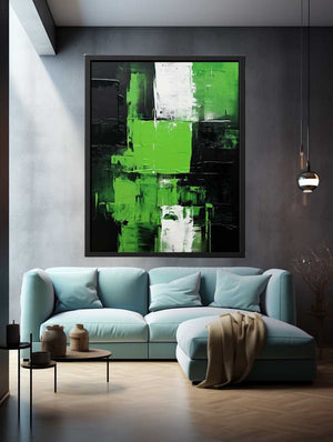 Black Green Abstract Painting