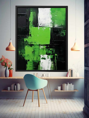 Black Green Abstract Painting
