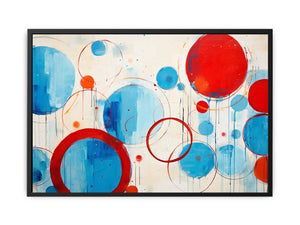 Blue Red Circle Abstract Canvas Print