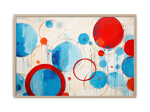 Blue Red Circle Abstract Art Print