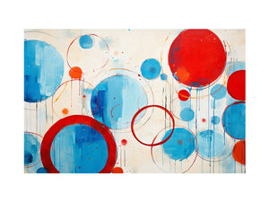 Blue Red Circle Abstract