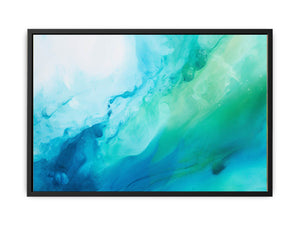 Abstract Knife Art Green Painting Canvas Print