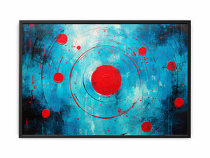 Red Black Abstract Circles Canvas Print