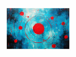 Red Black Abstract Circles
