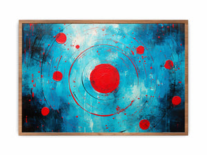 Red Black Abstract Circles Poster