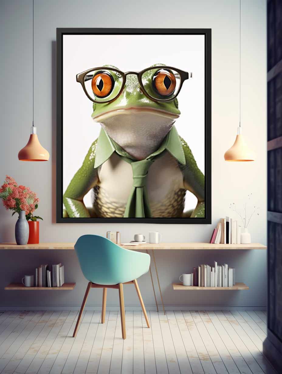 Frog with Galsses Painting