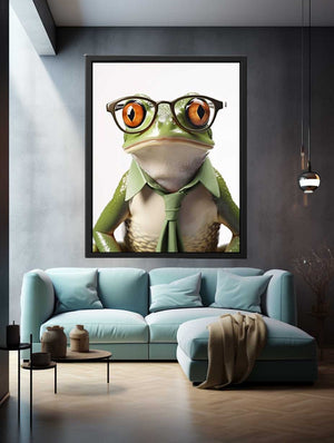 Frog with Galsses Painting