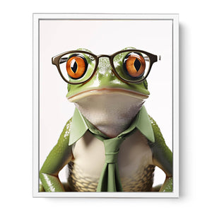 Frog with Galsses Framed Print