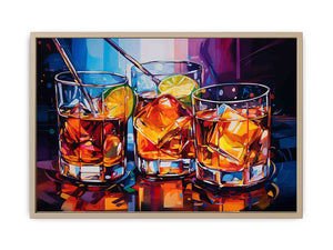 Whiskey GLasses Art Print