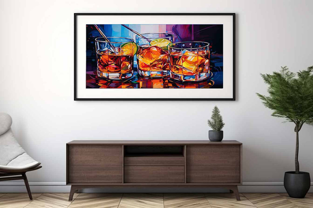 Whiskey GLasses Painting