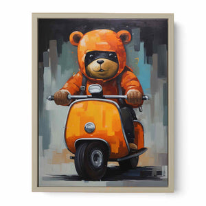 Bear on Scooter Art Print
