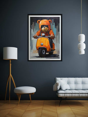 Bear on Scooter Painting