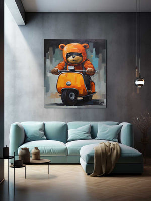 Bear on Scooter Painting