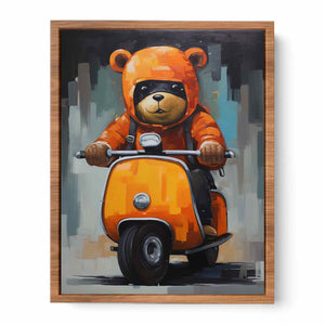 Bear on Scooter Poster