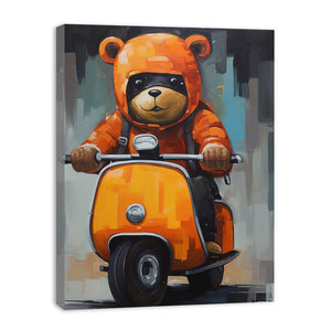 Bear on Scooter Painting