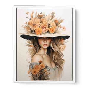 Girl Flower Cap Framed Print