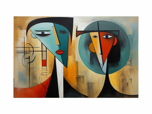 Man Woman Modern Art Painting
