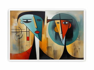 Man Woman Modern Art Painting Framed Print
