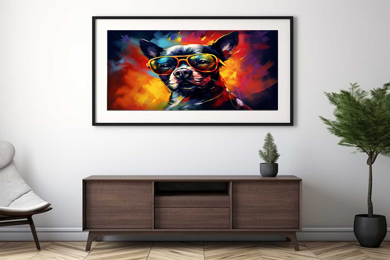 Dog with Glasses Painting