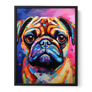 Pug Dog Modern Art Painting Canvas Print