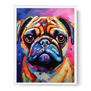Pug Dog Modern Art Painting Framed Print