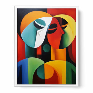 Modern art Three Ladies Painting Framed Print