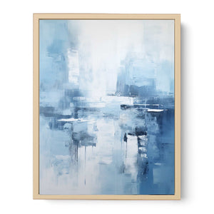 Grey Blue Abstract Painting Streched canvas