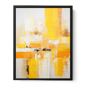 Abstract Yellow White Painting Canvas Print