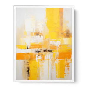 Abstract Yellow White Painting Framed Print
