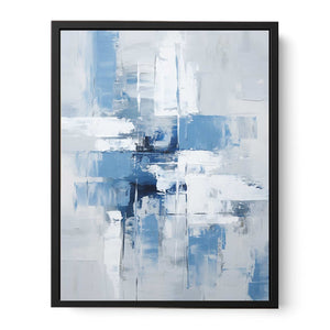 Abstract Grey Blue Painting Canvas Print