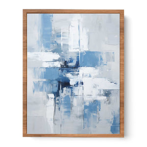 Abstract Grey Blue Painting Poster